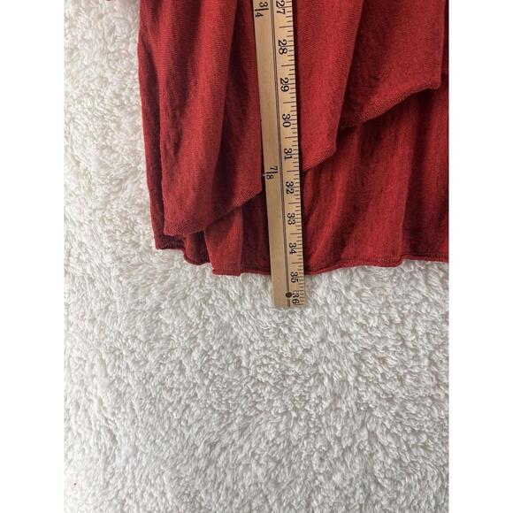 Eileen Fisher Women's Tunic Top Size 1X Red High Low Hem Linen Blend Lightweight - Picture 2 of 9